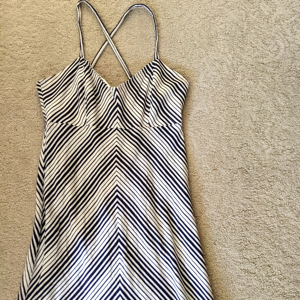 Midi navy high low dress